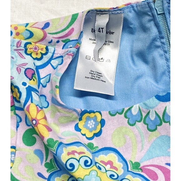 Kambri Parker Girl’s Size 4T Colorful Floral Dress Fully Lined Puff Sleeve - Picture 4 of 10